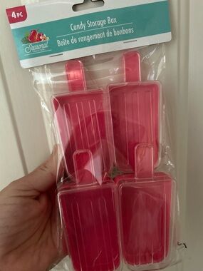 Candy Storage Box - Pink Popsicle Containers (4pc)